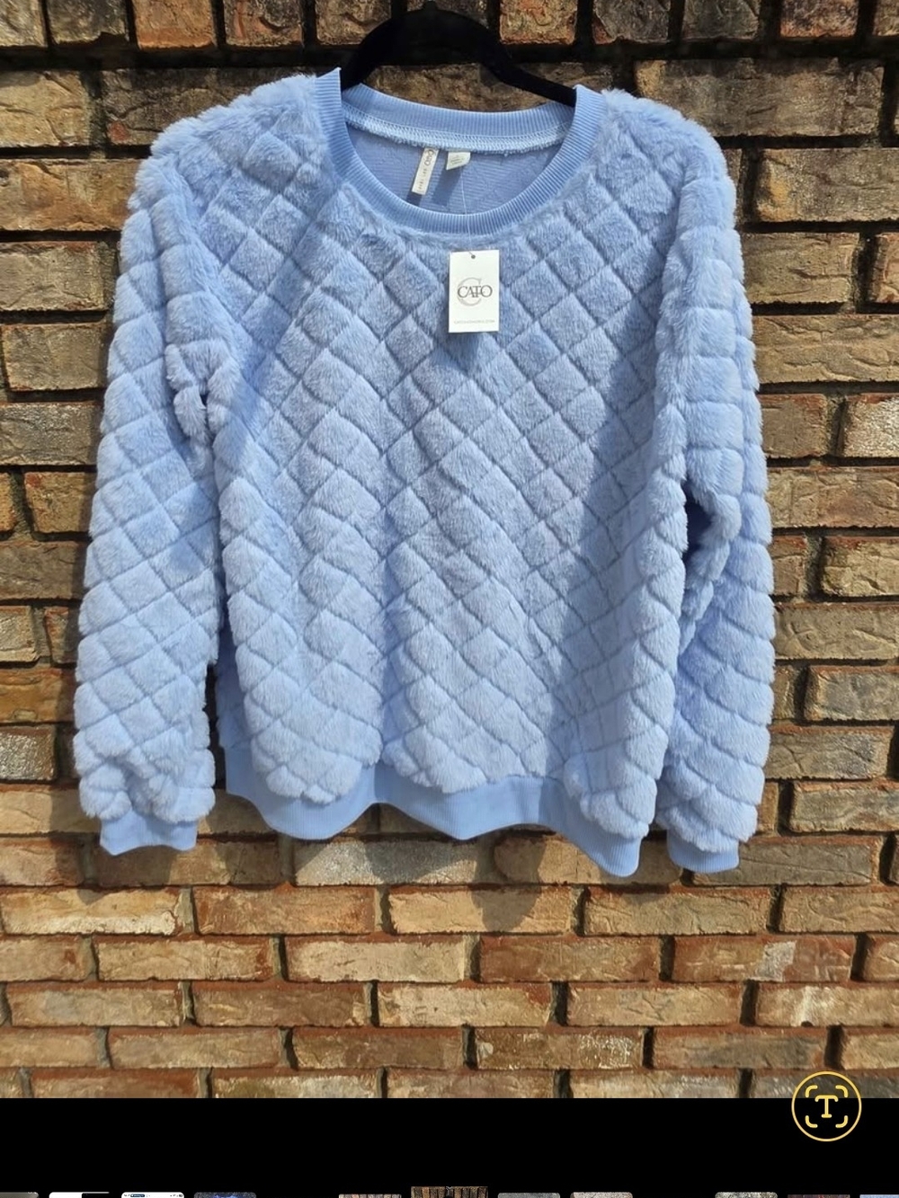 New Women's CATO Blue Soft Sweater, RV $28 size Large